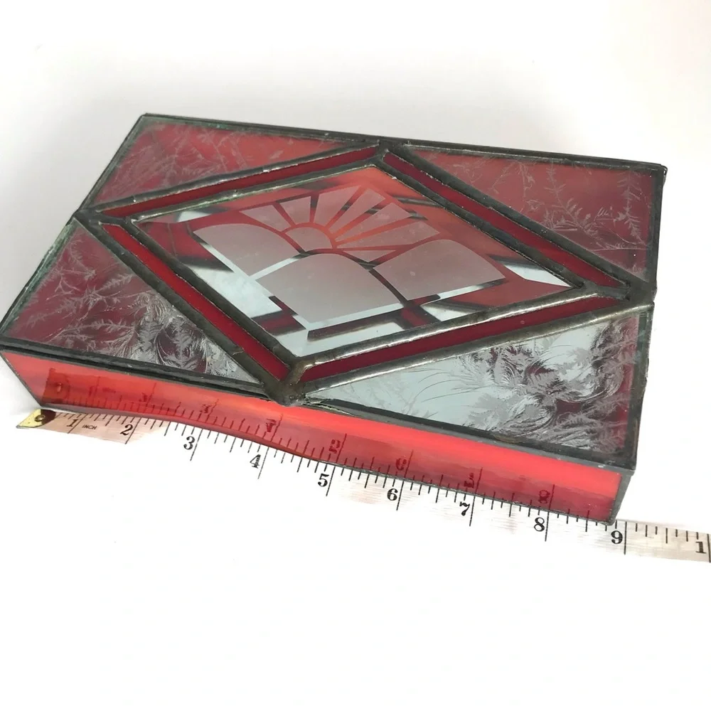 Vintage Stained Glass Jewelry Box